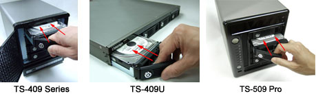 Insert the new hard drives