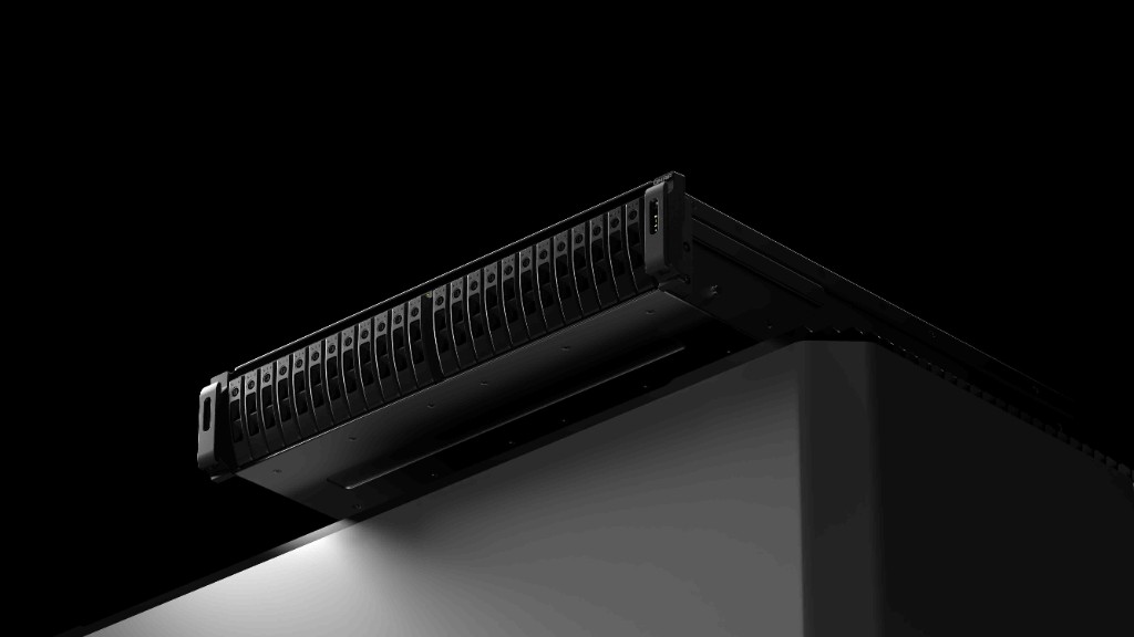 QNAP rackmount NAS installed in a server rack