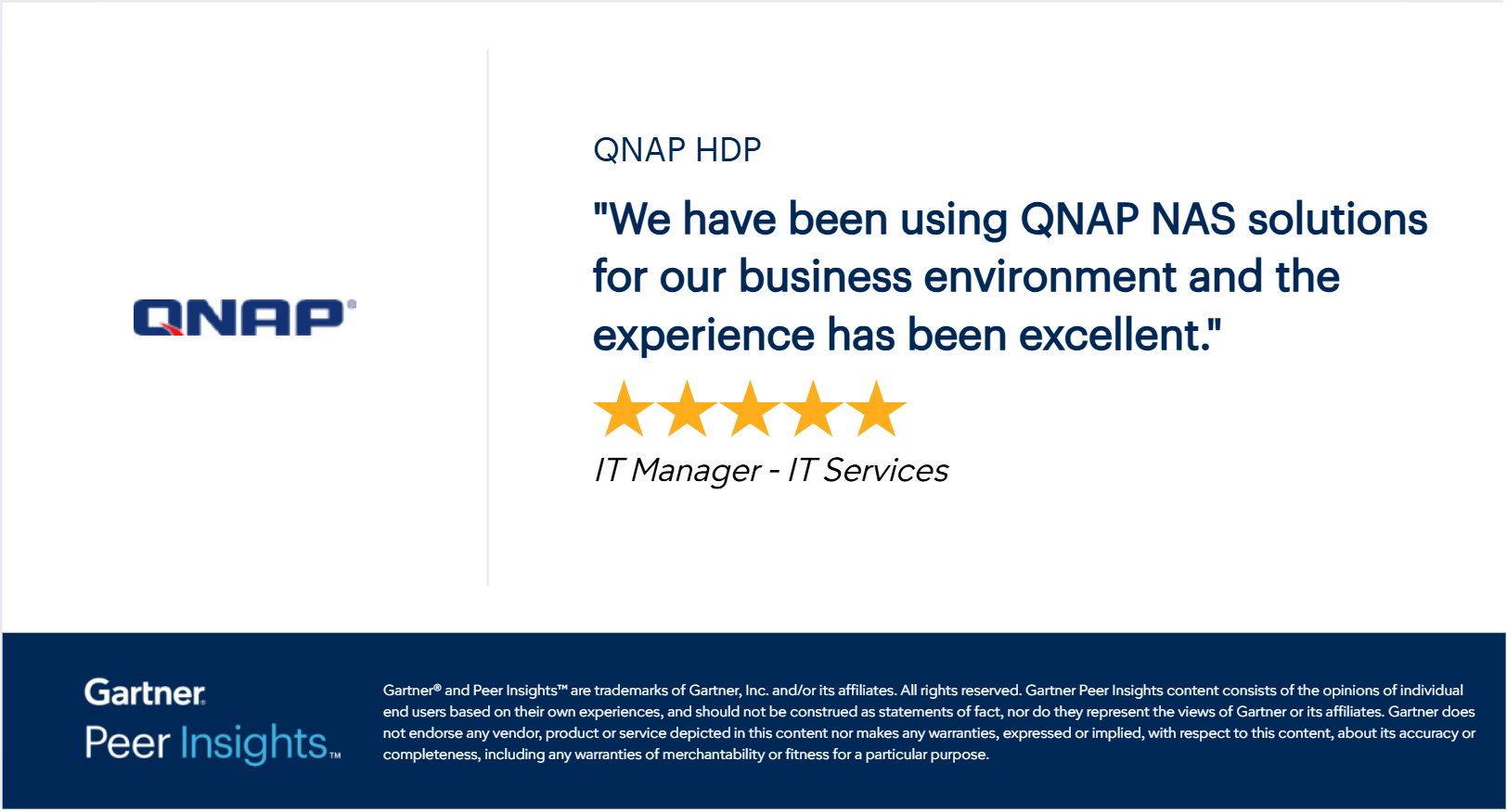 Gartner Peer Insights — QNAP HDP review