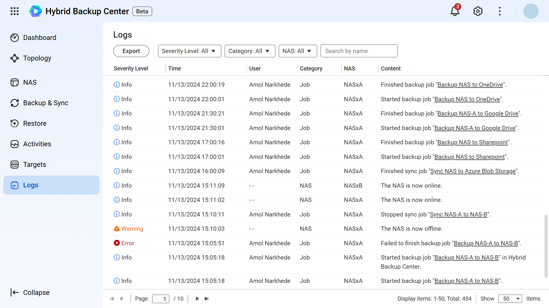 Backup Position Hybrid Backup Center | Cloud platform for cross-site NAS backup/restore ...