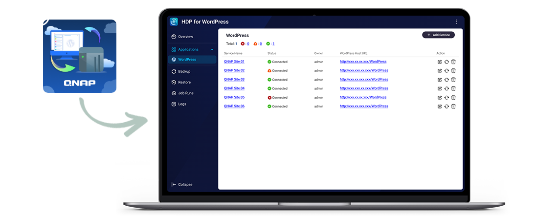 QNAP WordPress backup plugin