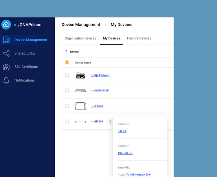 Browser access with myQNAPcloud