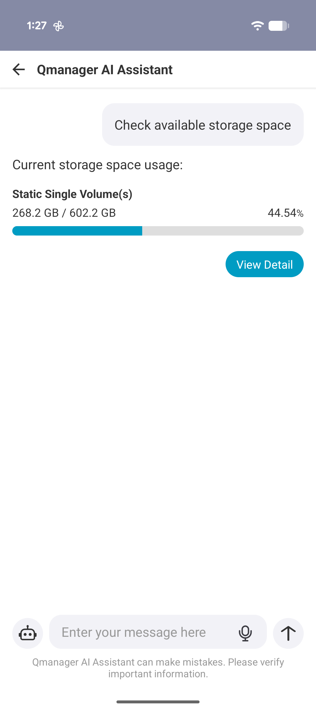 Check Storage Space Instantly