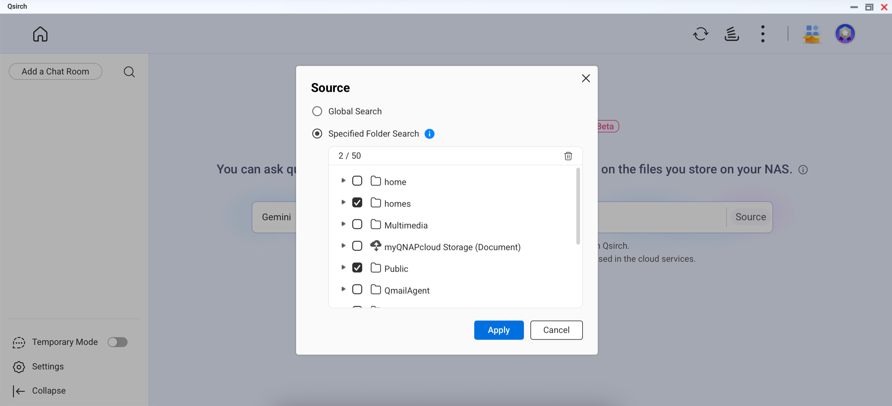 Tailored data search scope