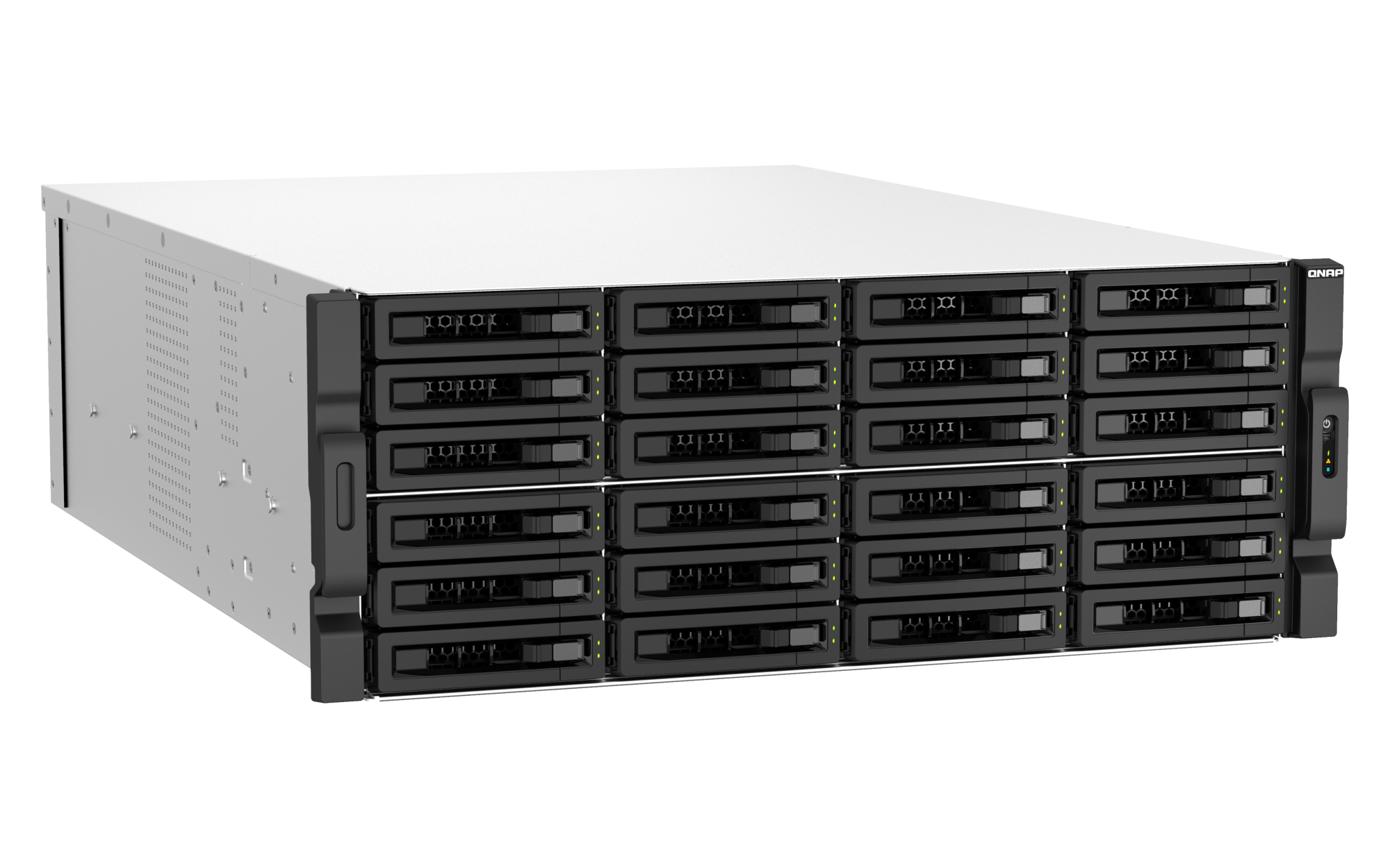 Qnap ts-h3087xu-rp-e2378-64g nas strežnik pogled zgoraj levo