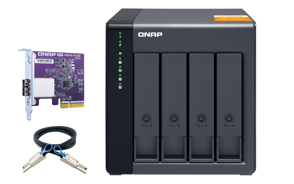 QNAP(キューナップ) TL-R400S 4ベイラックマウントタイプ Mini SAS