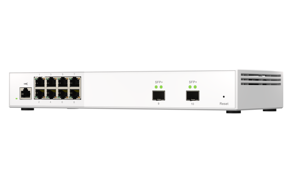 Qnap Switch web 8 ports 2.5 GbE + 2 ports SFP+ Géré (QSW-M2108-2S) - Euro  Marits Services En Ingénierie Informatique