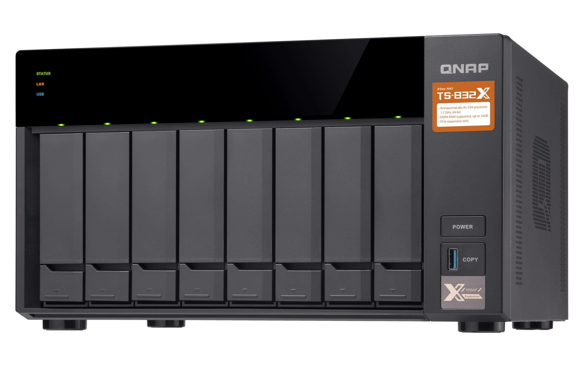 TS-832X | Cost-efficient 10GbE NAS with PCIe expansion. Extend NAS ...