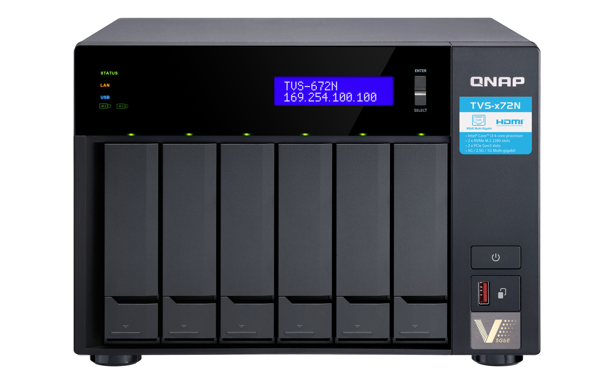外付けハードディスク・ドライブ QNAP TVS-672N NAS 410_1566291845_TVS-672N_Front.
