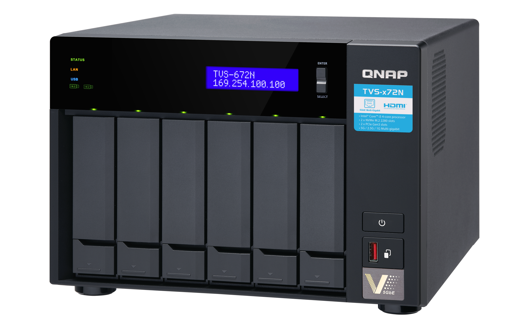 外付けハードディスク・ドライブ QNAP TVS-672N NAS 410_1566291845_TVS-672N_Top-