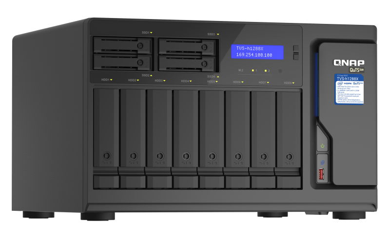 Tvs H12x Intel Xeon W Desktop Quts Hero Nas Ideaal Voor Snelle Media Samenwerking Over Thunderbolt 3 En 10gbe Toepassingen Voor Virtuele Machines Qnap