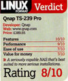 QNAP TS-239 Pro 獲得義大利 Linux Format 8/10高評價 (2009/11/04)