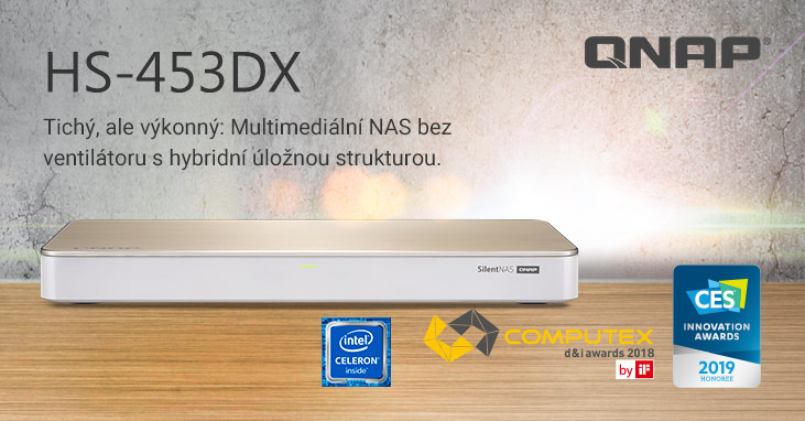 Nové tiché zařízení QNAP HS-453DX: Špičkový domácí NAS se čtyřjádrovým procesorem Intel®, 4K HDMI 2.0, M.2 SSD cache a 10GbE