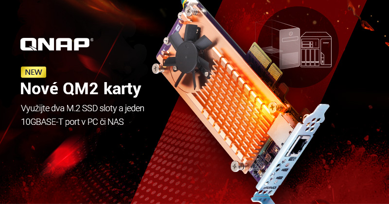 QNAP představuje nové karty QM2 PCIe pro PC/NAS, aby bylo možné přidat dva sloty M.2 SSD a jeden port 10GbE