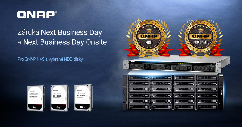 QNAP uvádí nové typy záruk s výměnou následující pracovní den pro NAS i HDD
