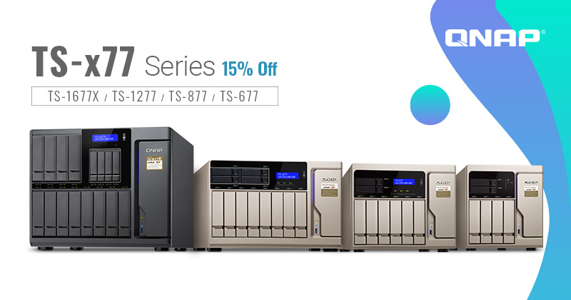 QNAP  oferuje 15% zniżki na NAS-y serii TS-x77 AMD Ryzen™ z najnowszym wydaniem QTS 4.4.1