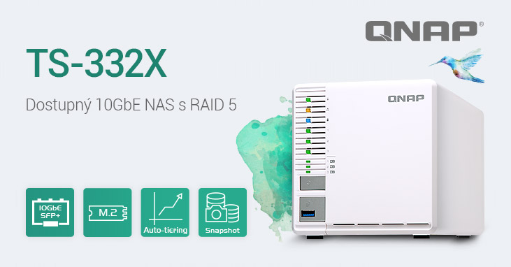 Nový dostupný 10GbE NAS se 3 pozicemi od společnosti QNAP: TS-332X nabízí připojení 10GbE SFP+, tři sloty M.2 SSD, SSD cache a automaticky stupňované úložiště