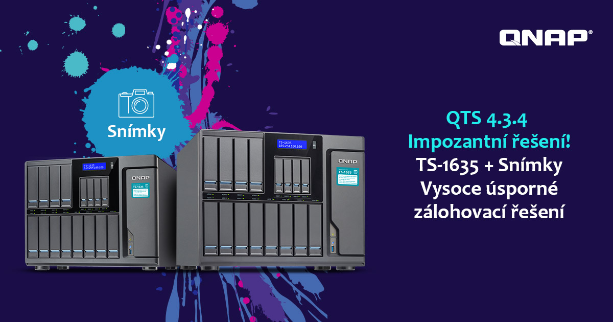 QTS 4.3.4 přináší podporu snímků do NAS TS-1635 a poskytuje cenově úsporné úložné řešení s velkým úložným potenciálem
