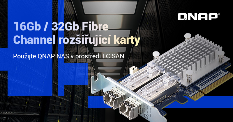 Společnost QNAP uvádí na trh dvouportové 16Gb/32Gb rozšiřující karty Fibre Channel