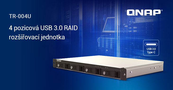 Společnost QNAP představuje TR-004U, 1U RAID zařízení se 4 sloty určené do racku pro rozšíření úložiště NAS, počítače a servery