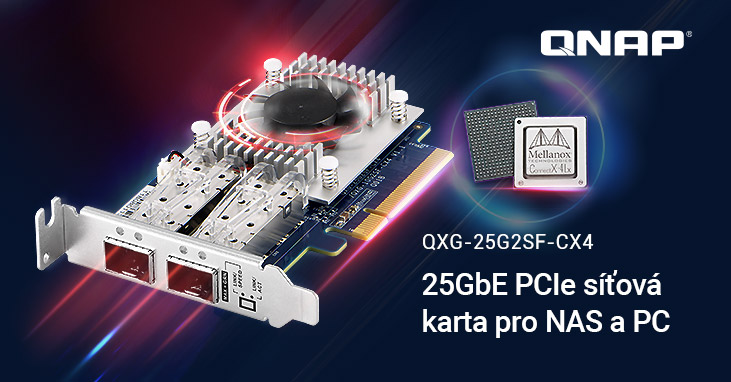 Společnost QNAP představuje nový adaptér 25GbE NIC pro zařízení NAS a počítače, který disponuje řadičem Mellanox ConnectX-4 Lx SmartNIC s podporou iSER