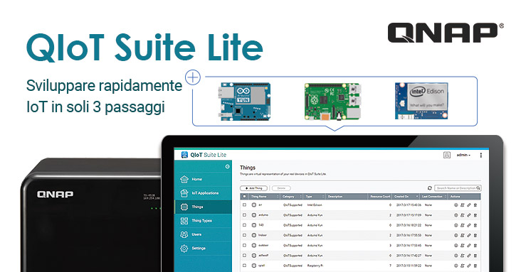 QNAP rilascia QIoT Suite Lite (Beta), la soluzione cloud IoT privata di QNAP