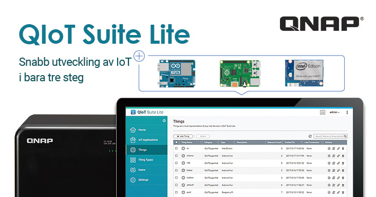 QNAP lanserar QIoT Suite Lite (beta) – QNAP:s privata IoT-molnlösning