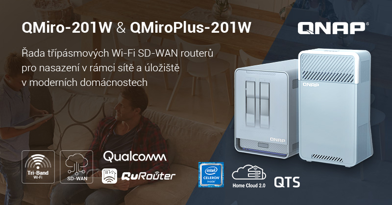 Společnost QNAP představuje QMiro-201W a QMiroPlus-201W –třípásmový Mesh Wi-Fi SD-WAN router příští generace k uspokojení síťových a úložných požadavků v moderních domácnostech a při práci na dálku