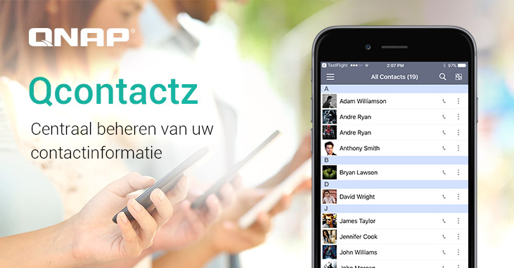 QNAP publiceert de mobiele app Qcontactz voor het centraal beheren van contactinformatie op de QNAP NAS
