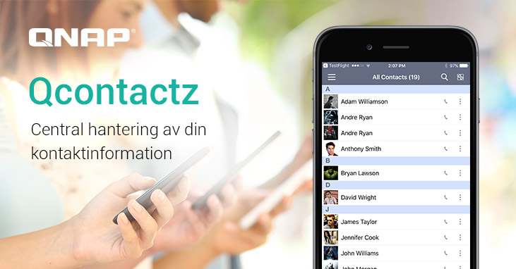 QNAP släpper Qcontactz Mobil App för central hantering av din kontaktinformation på QNAP NAS