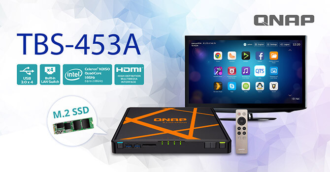 威聯通科技發表全球首款 M.2 SSD NAS：TBS-453A 支援 4 顆 M.2 固態硬碟，內建硬體網路交換器
