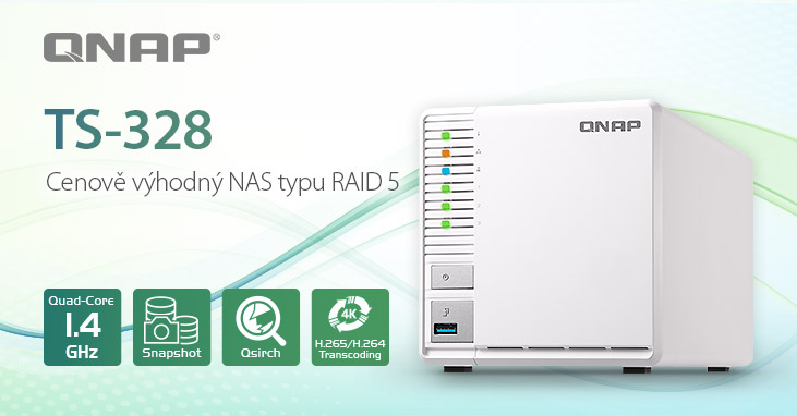 Společnost QNAP uvádí první TS-328 RAID 5 NAS se 3 diskovými šachtami a nabízí cenově výhodné řešení zálohování s vyšší ochranou dat pro domácí uživatele
