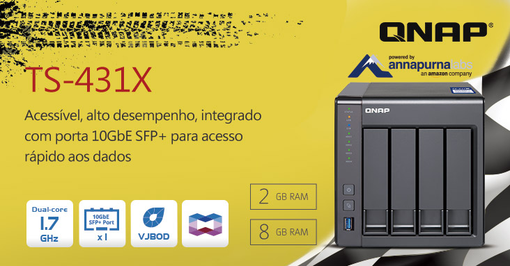 QNAP lança TS-431X - NAS empresarial de 4 compartimentos de nível de entrada com Porta 10GbE SFP+