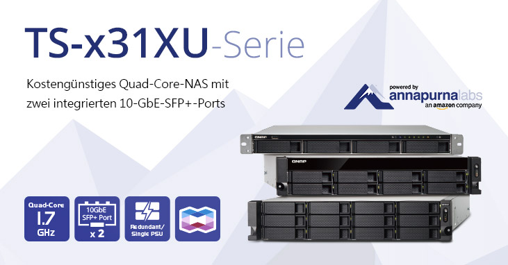 QNAPs TS-x31XU ab sofort als Rackmount-NAS