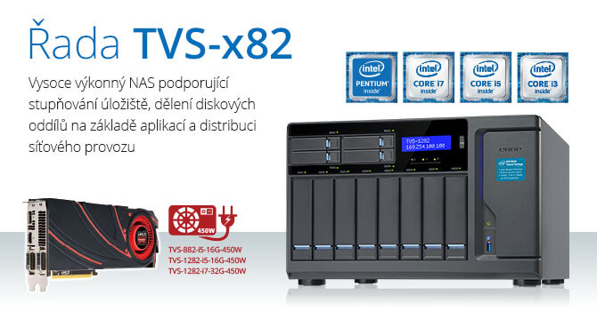 QNAP oznamuje vysoce výkonnou řadu podnikových NAS TVS-x82 podporující stupňovaná úložiště, dělení na diskové oddíly na základě aplikací a distribuci síťového provozu
