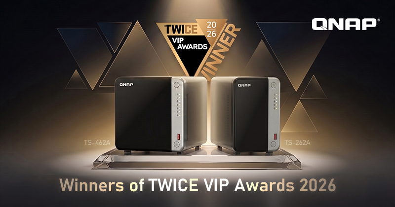 QNAP TS-262A and TS-462A Win Prestigious TWICE VIP Award 2026