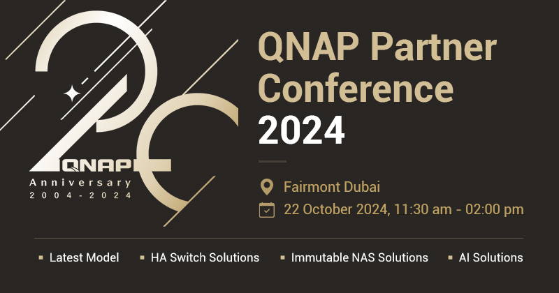 QNAP 20th Partners Day 2024, Dubai: 1U NAS with business level performance, HA switch resolution, immutable NAS, and AI integration