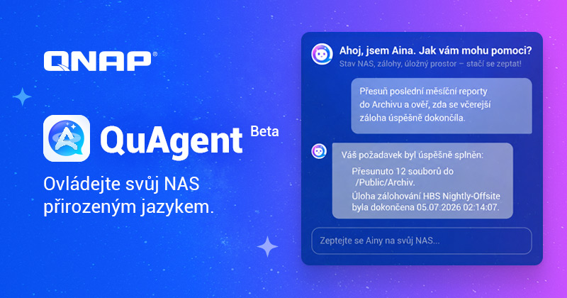 QNAP představuje inteligentní AI platformu QuAgent, která proměňuje běžnou konverzaci v ovládání NAS