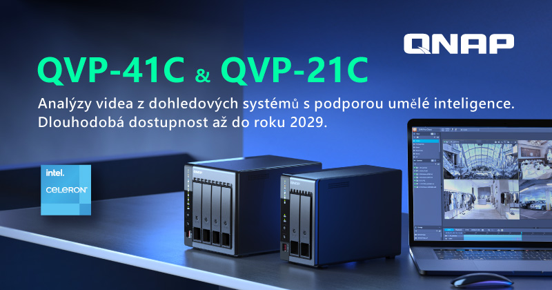 QNAP představuje nové síťové dozorovací servery NVR QVP-41C a QVP-21C s dlouhodobou dostupností do roku 2029, které urychlují nasazení lehkých dozorovacích aplikací využívajících umělou inteligenci