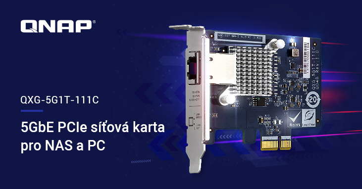 Společnost QNAP představuje 4rychlostní 5GBASE-T NIC s jedním portem pro NAS nebo PC