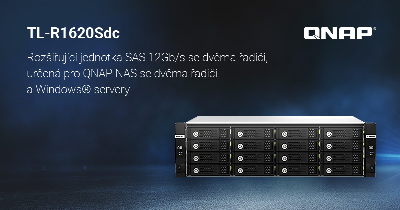 Společnost QNAP uvádí na trh TL-R1620Sdc SAS 12 Gb/s JBOD se 16 pozicemi a dvěma řadiči, vhodné pro QNAP NAS se dvěma řadiči a servery Windows