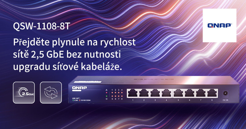 Společnost QNAP představuje osmiportový 2,5GbE neřízený switch pro nákladově optimalizovanou vysokorychlostní modernizaci sítě