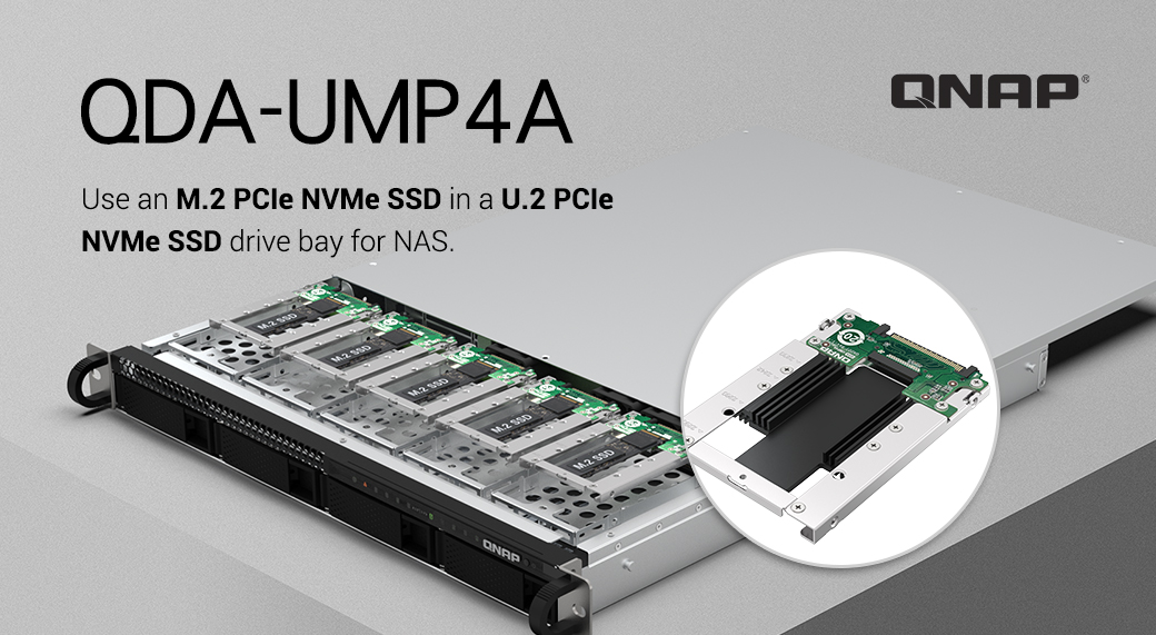 QNAP Lan a O QDA UMP4A Adaptador De SSD M 2 PCIe NVMe Para SSD U 2 De QNAP Lan a O QDA UMP4A Adaptador De SSD M 2 PCIe NVMe Para SSD U 2 De