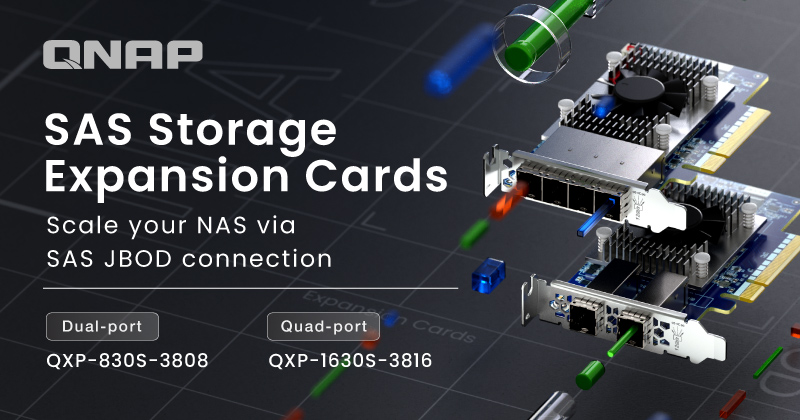 QNAP lancia le schede SAS d’espansione dello storage per ambienti NAS ad alta capacità.