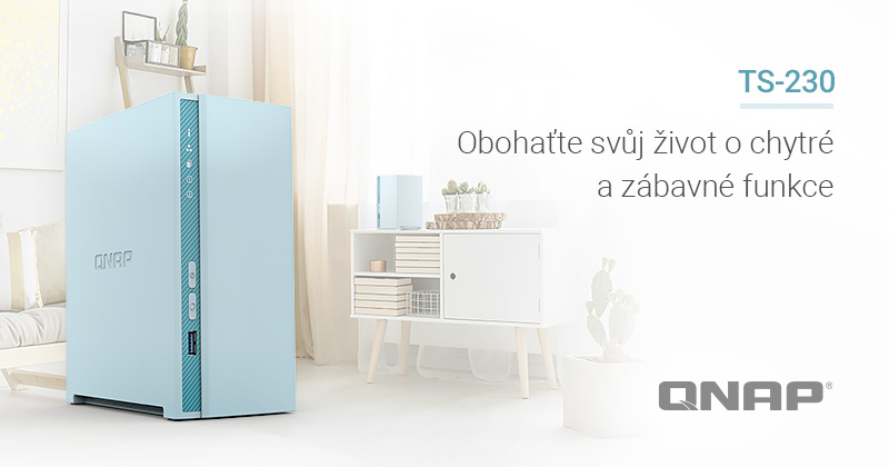 Společnost QNAP představuje stylové a cenově výhodné centrum NAS TS-230 pro domácí média a soubory