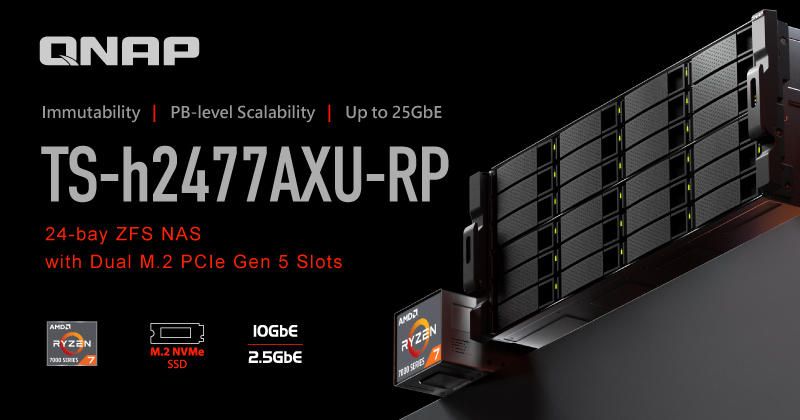 QNAP Launches TS-h2477AXU-RP: 24-bay ZFS NAS Optimized for High-Speed Storage and Resilient Backup