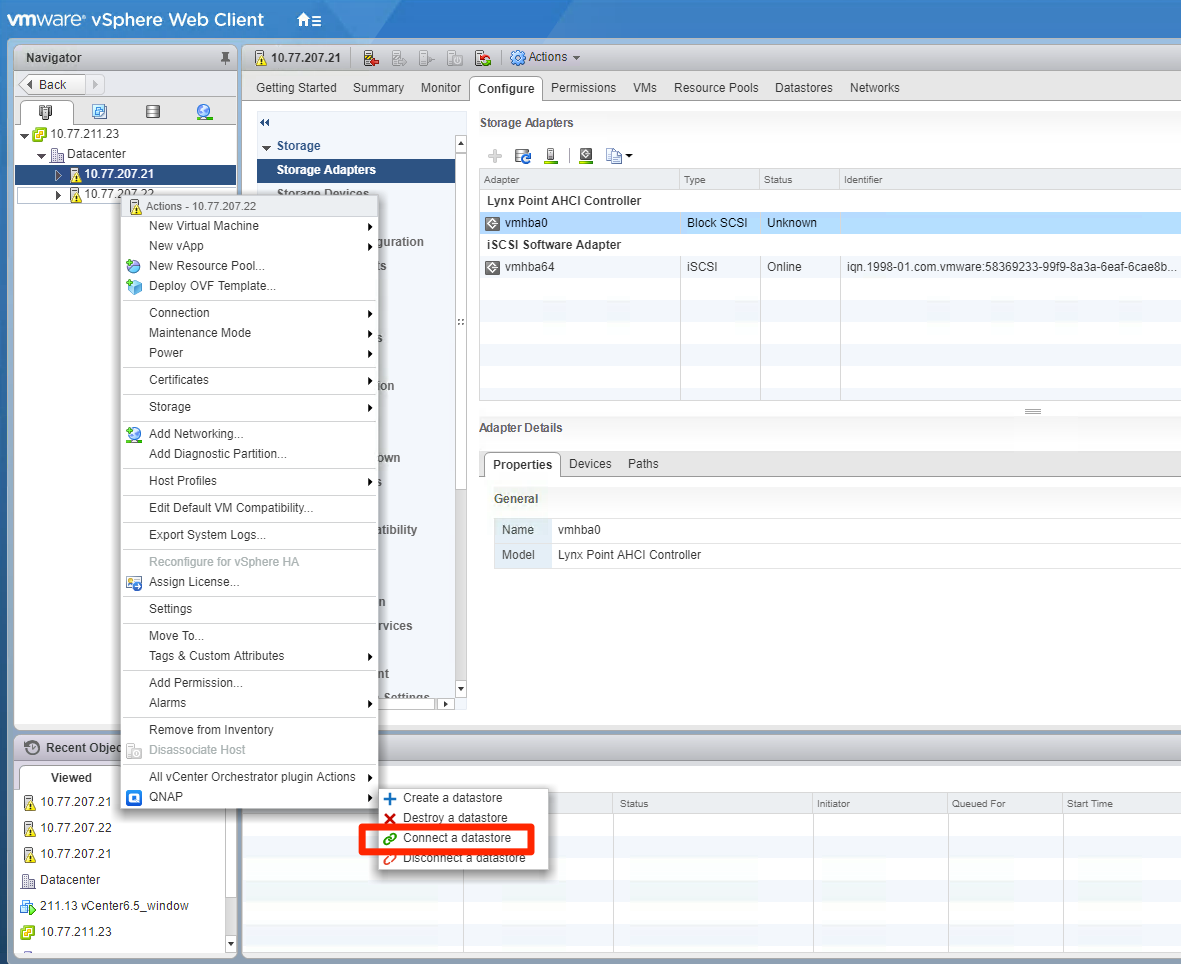 Using QNAP vSphere Web Client Plug-in with QNAP ES NAS | QNAP