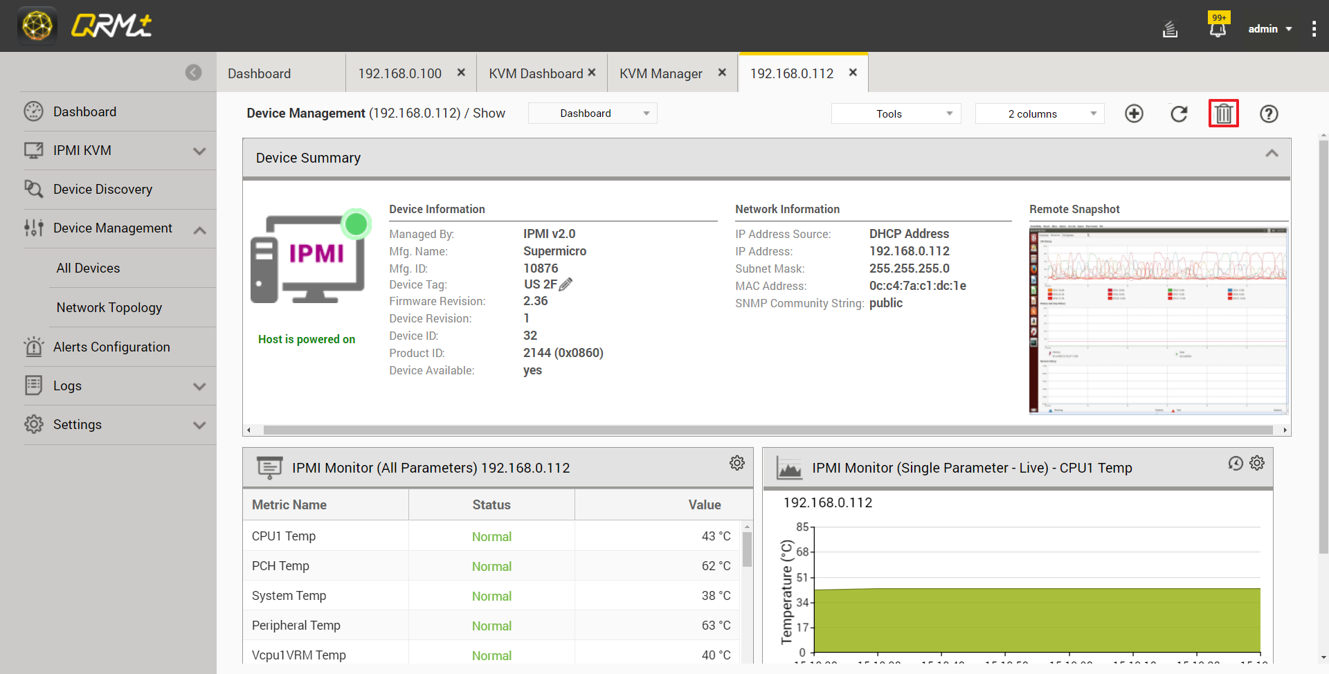 Monitor parameters. Monitor parameters