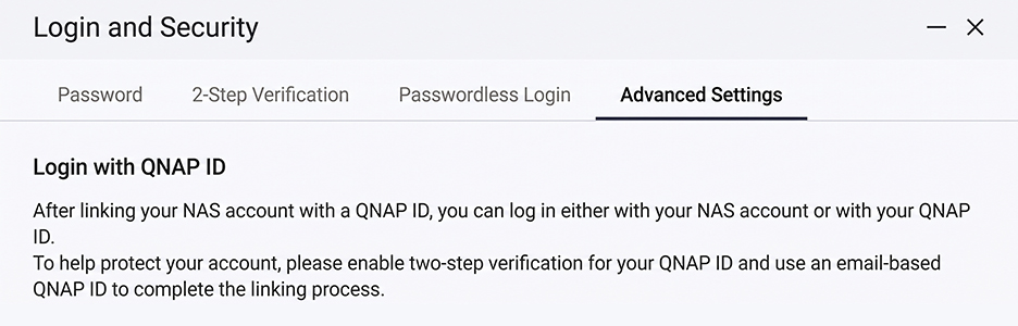 One account, straight into your NAS