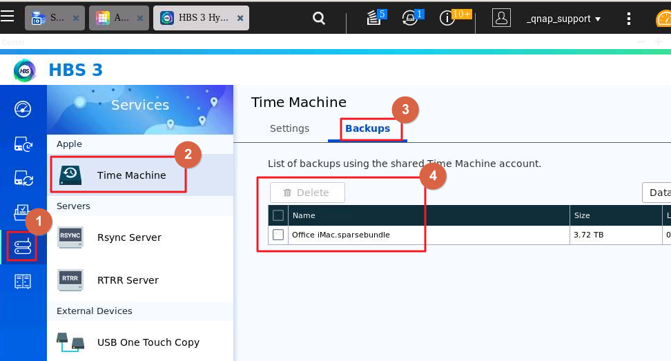 如何刪除 Time Machine 的映像檔以釋放 NAS 空間？ QNAP